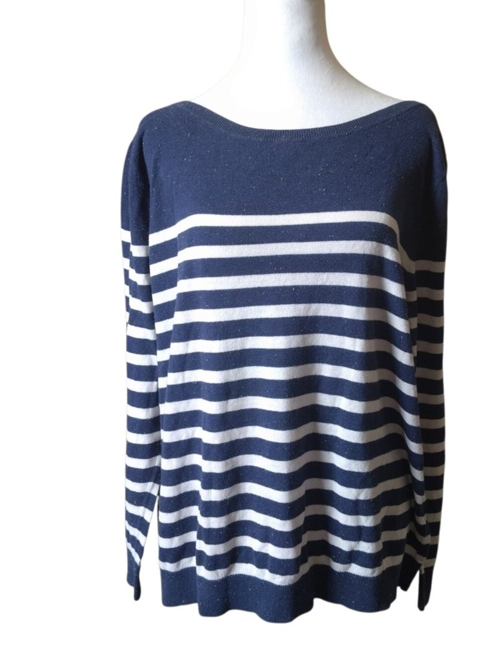 Old Navy Striped Speckled Women's XXL Lightweight Sweater Casual Nautical Preppy